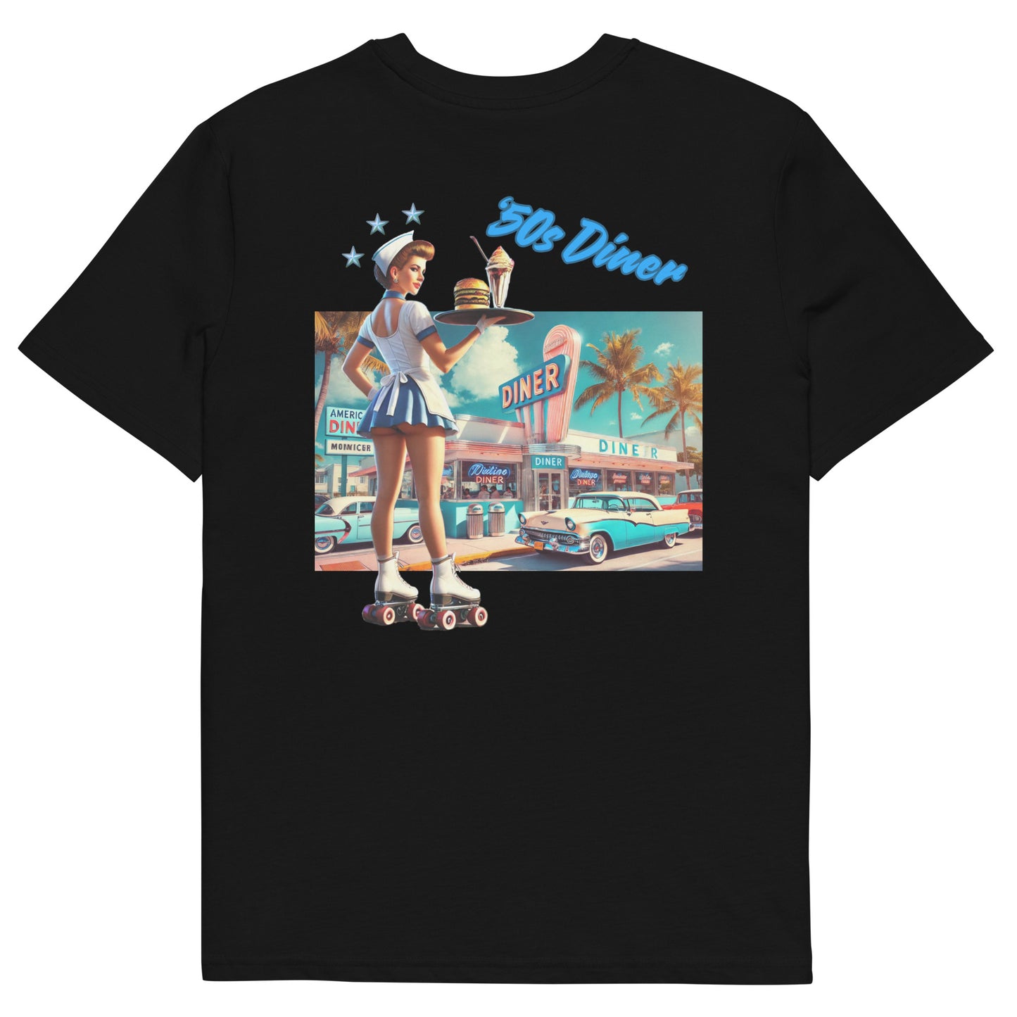 Unisex organic cotton t-shirt - '50s Retro Roller Waitress Maiami