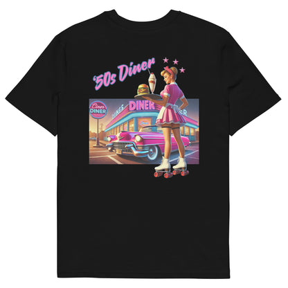 Unisex organic cotton t-shirt - '50s Retro Roller Waitress West Coast