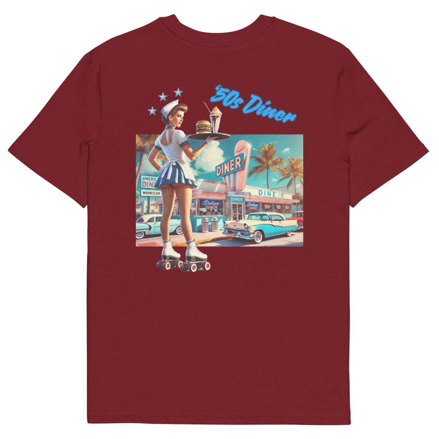 Unisex organic cotton t-shirt - '50s Retro Roller Waitress Maiami