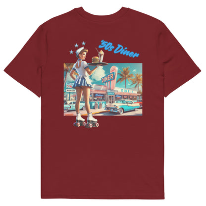 Unisex organic cotton t-shirt - '50s Retro Roller Waitress Maiami