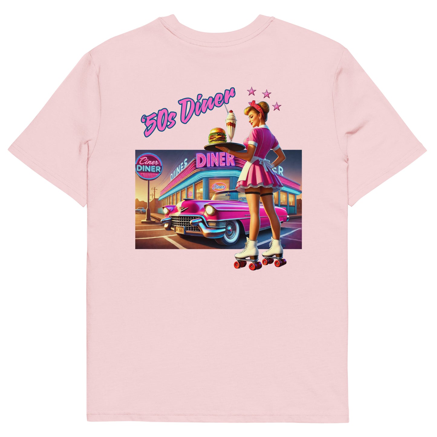 Unisex organic cotton t-shirt - '50s Retro Roller Waitress West Coast