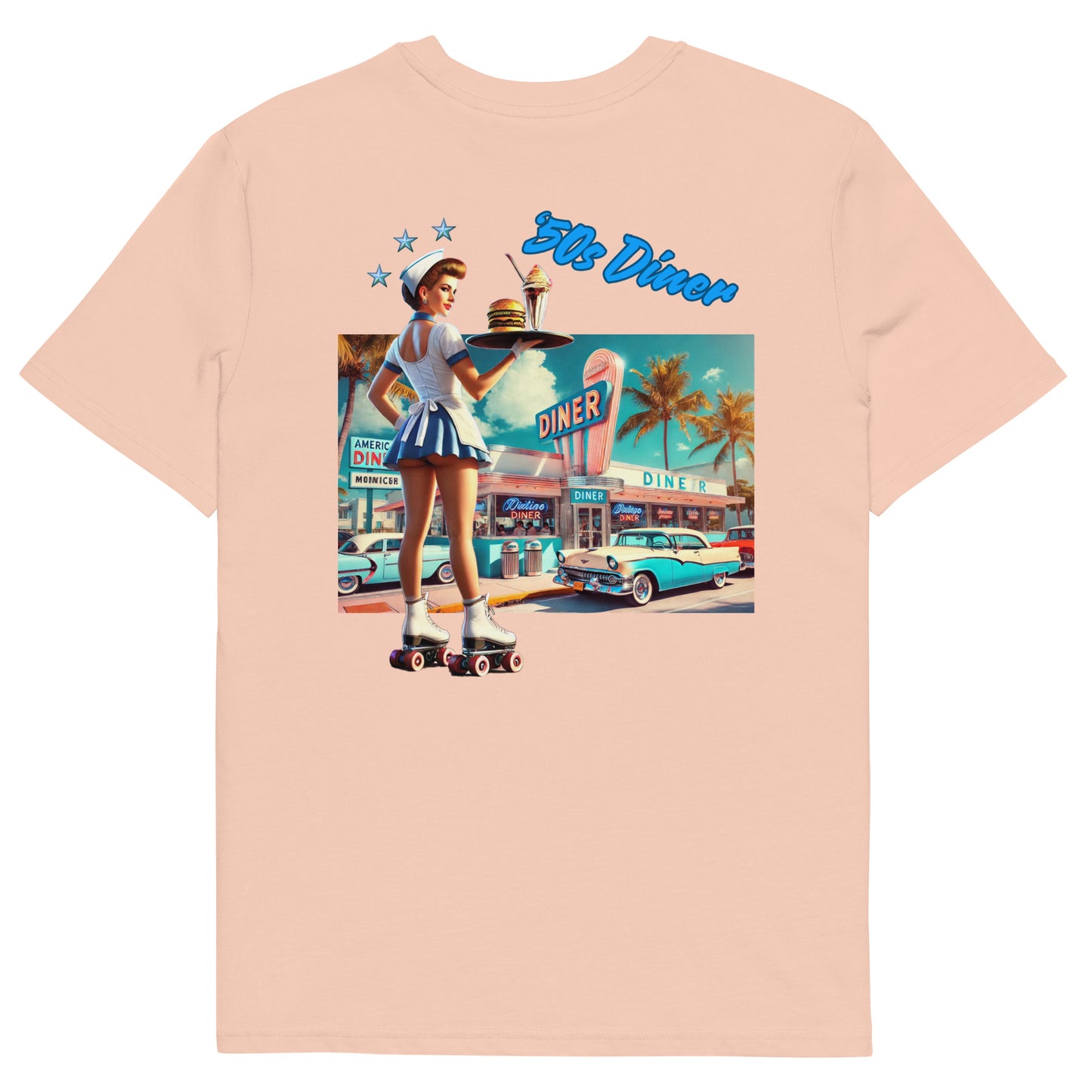 Unisex organic cotton t-shirt - '50s Retro Roller Waitress Maiami