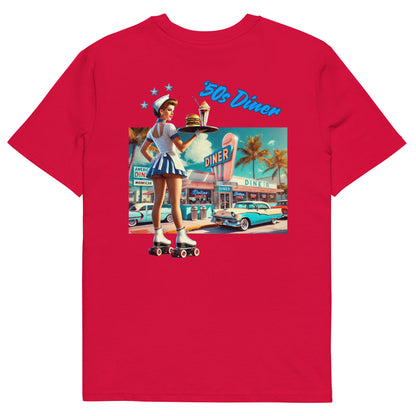 Unisex organic cotton t-shirt - '50s Retro Roller Waitress Maiami