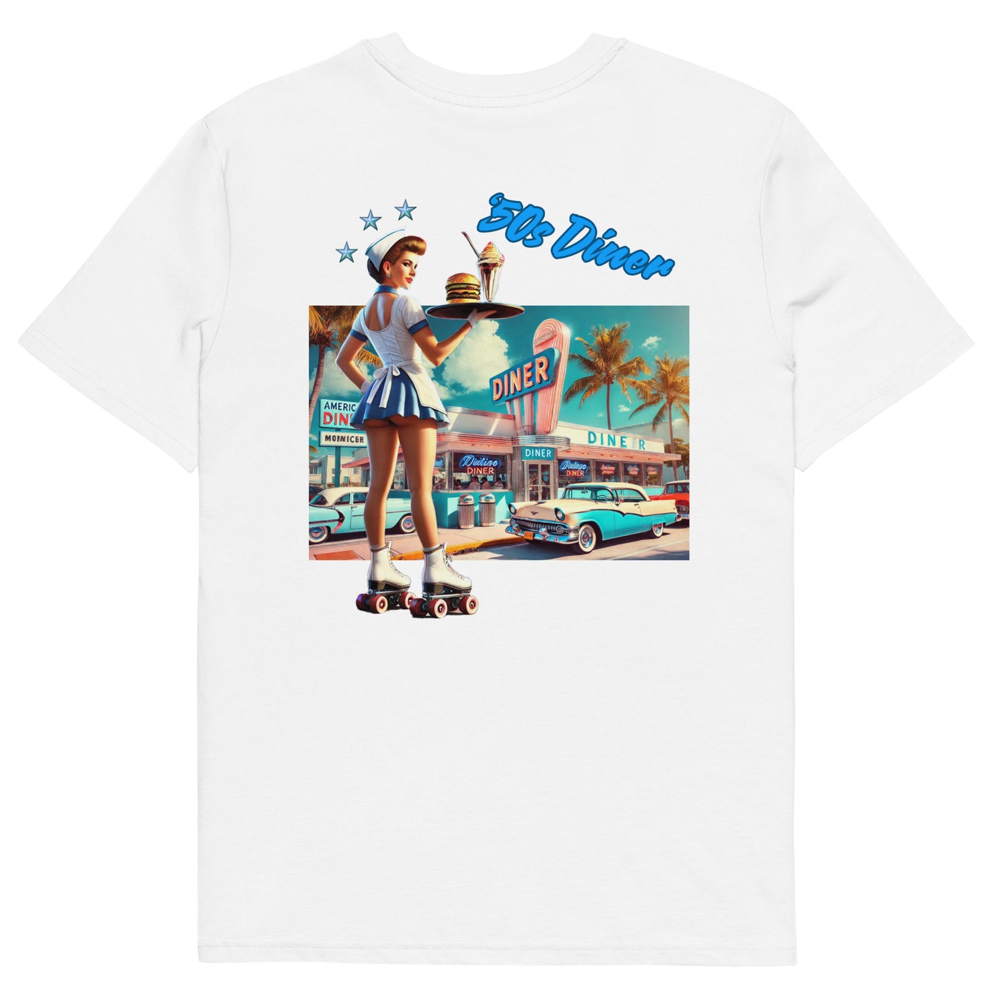 Unisex organic cotton t-shirt - '50s Retro Roller Waitress Maiami