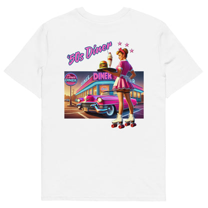 Unisex organic cotton t-shirt - '50s Retro Roller Waitress West Coast